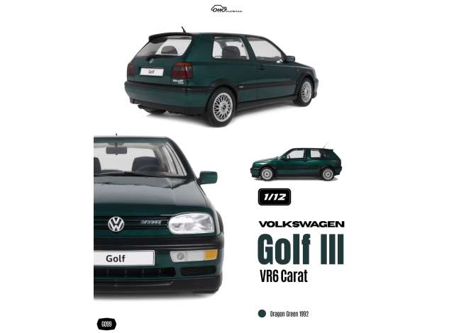 Pre-Order – 1992 Volkswagen Golf III VR6 Carat, dragon green 1:12 OttOmobile Miniatures Model (OTG099) – ETA. January 2027