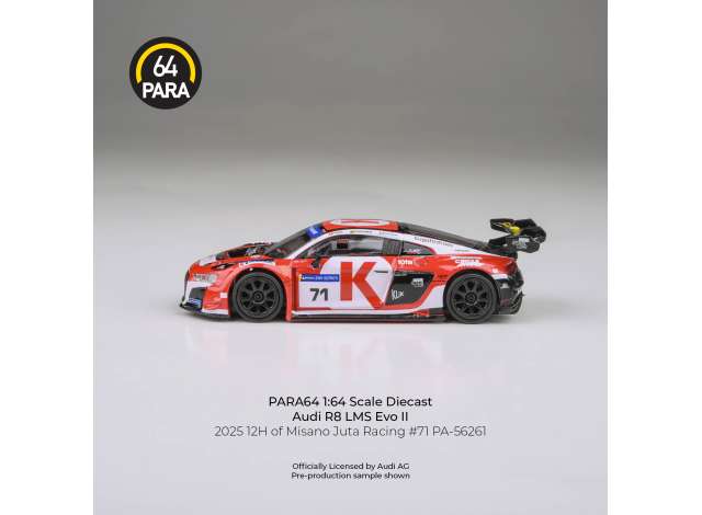 Pre-Order – 2025 Audi R8 LMS Evo #71 12H of Misano Juta Racing, various 1:64 Para64 Model (pa56261) – ETA. October/November 2026