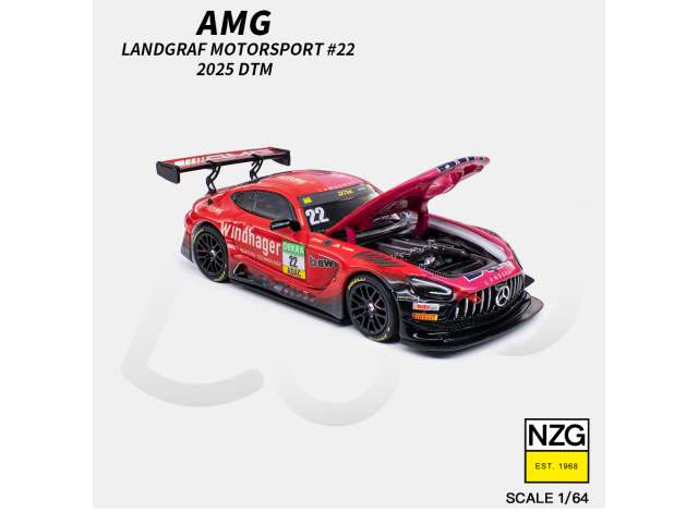 Pre-Order – 2025 Mercedes-Benz AMG GT3 EVO DTM Landgraf Motorsport #22, red 1:64 KILOWorks Model (KLW114600011) – ETA. October/November 2026