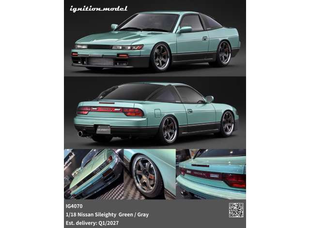 Pre-Order – Nissan Sileighty, green/grey 1:18 Ignition Model (IG4070) – ETA. April/May 2027