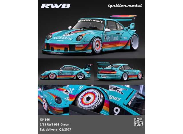 Pre-Order – RWB 993, green 1:18 Ignition Model (IG4146) – ETA. April/May 2027