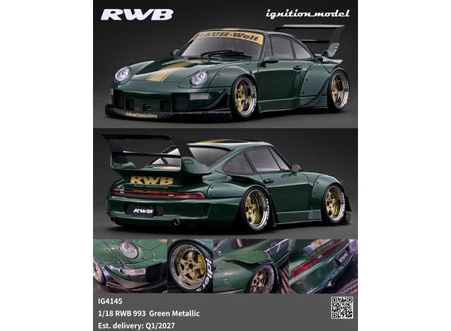 Pre-Order – RWB 993, green metallic 1:18 Ignition Model (IG4145) – ETA. April/May 2027