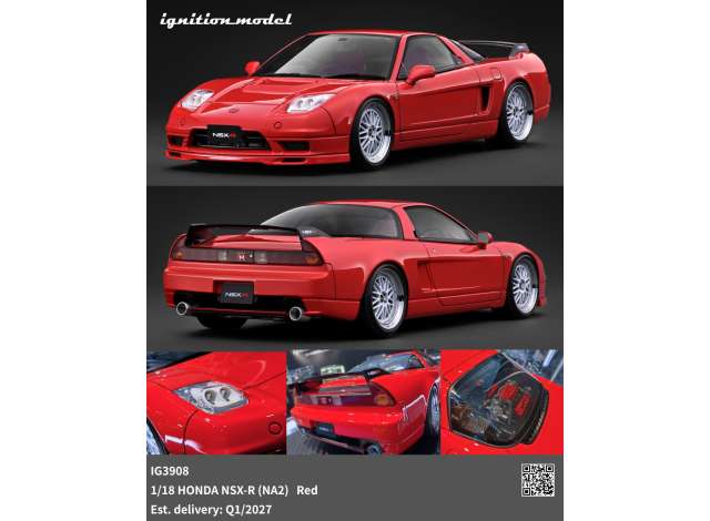 Pre-Order – Honda NSX-R (NA2), red 1:18 Ignition Model (IG3908) – ETA. April/May 2027
