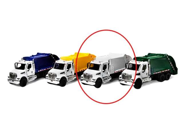 Pre-Order – Western Star 47X (Waste Truck), white in window box 1:66 Kinsmart Model (KT11002Ww) – ETA. December 2026
