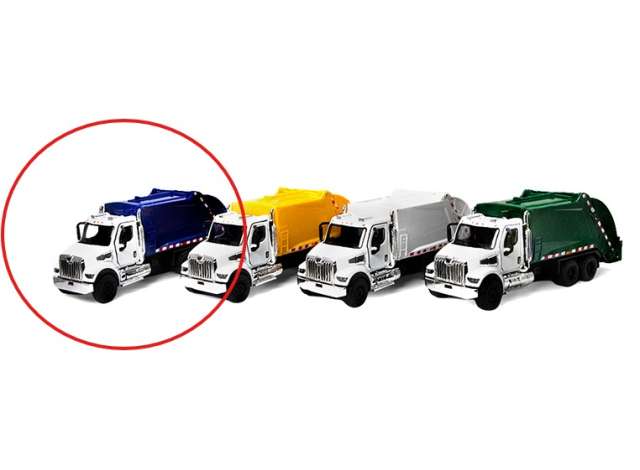 Pre-Order – Western Star 47X (Waste Truck), blue in window box 1:66 Kinsmart Model (KT11002Wb) – ETA. December 2026