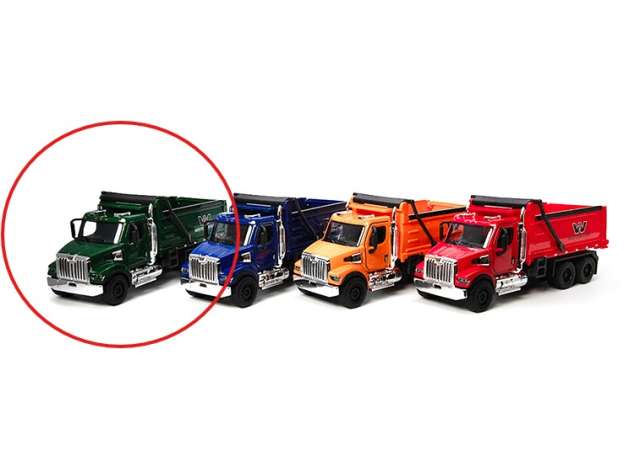 Pre-Order – Western Star 47X (Dump Truck), green in window box 1:66 Kinsmart Model (KT11003Wg) – ETA. December 2026