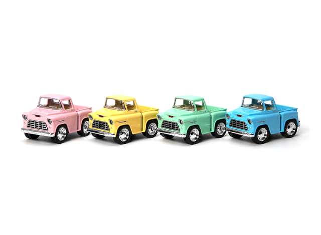 Pre-Order – Stepside Junior in a tray with 12pcs. 3 pcs each pastel color (red,green,yellow,blue) 1:64 Kinsmart Model (KT2003DY~12) – ETA. December 2026
