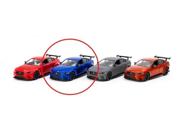 Pre-Order – 2018 Jaguar XE SV Project 8, blue 1:38 Kinsmart Model (KT5416Wb) – ETA. December 2026
