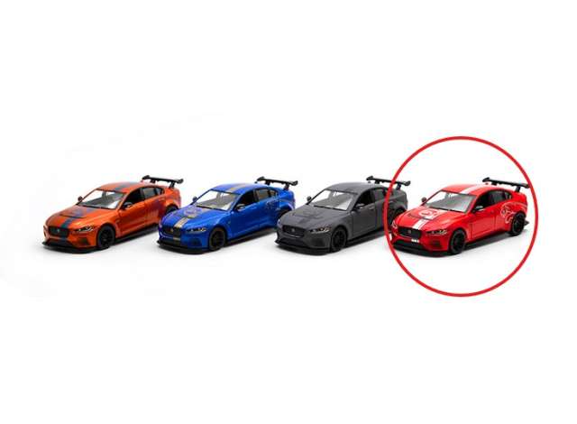 Pre-Order – Jaguar XE SV Project 8 *Livery Edition*, red 1:38 Kinsmart Model (KT5416WFr) – ETA. December 2026