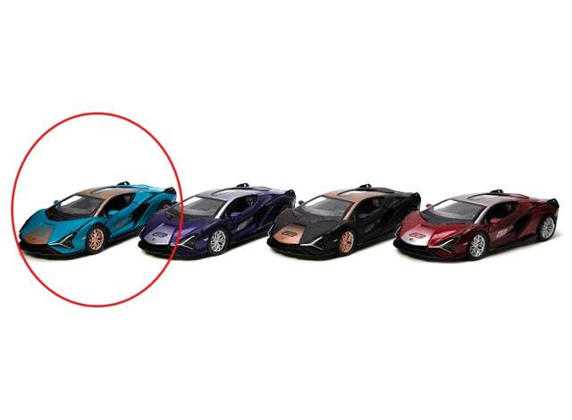 Pre-Order – Lamborghini Sián FKP 37 *Livery Edition* in window box, blue 1:40 Kinsmart Model (KT5431WFb) – ETA. December 2026