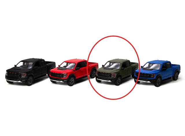 Pre-Order – 2022 Ford F-150 Raptor, matte green 1:36 Kinsmart Model (KT5436WMg) – ETA. December 2026