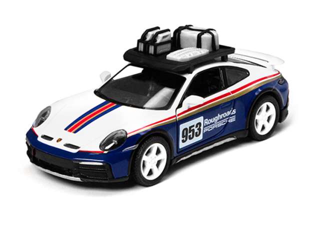 Pre-Order – Porsche 911 Rallye with Roof Rack *Livery Edition*, white 1:36 Kinsmart Model (KT5481WFB) – ETA. December 2026