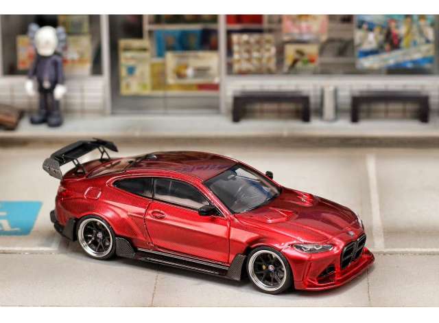 Pre-Order – Custom G82 M4 with perforated hood, full carbon red 1:64 Street Weapon Model (STW297) – ETA. January/February 2027