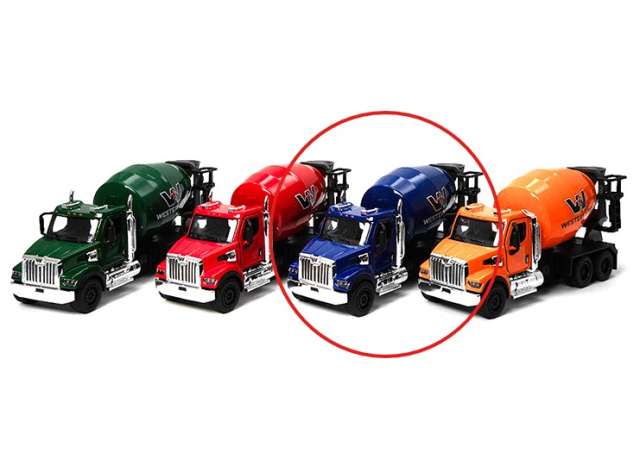Pre-Order – Western Star 47X (Concrete Mixer Truck) in window box, blue 1:66 Kinsmart Model (KT11001Wb) – ETA. December 2026