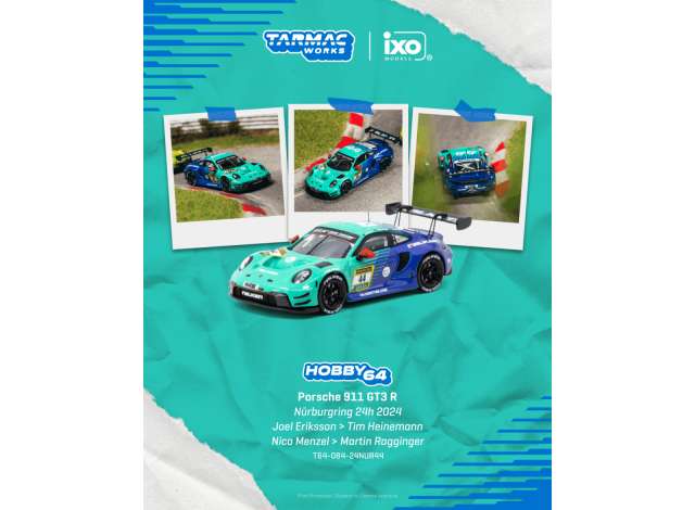 Pre-Order – 2024 Porsche 911 (992) GT3 R #44 Joel Erikssson-Tim Heinemann/NIco Menzel-Martin Ragginger Nurburgring 24h, blue 1:64 Tarmac Model (TC-T64-084-24NUR44) – ETA. February 2027