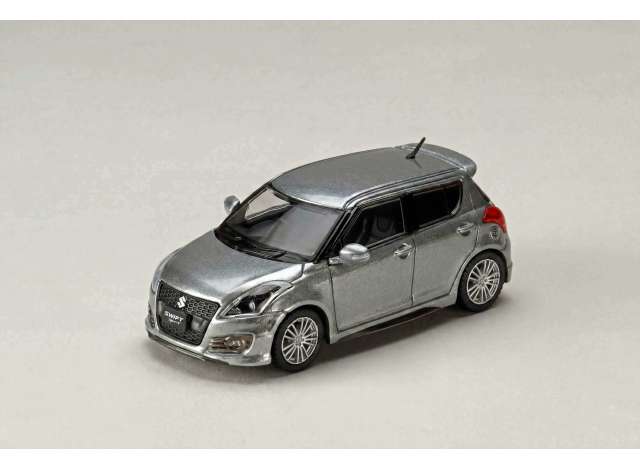 Pre-Order – Suzuki Swift Sport ZC32S Genuine Aero Parts, premium silver metallic 1:64 Hobby Japan Model (HJ642082S) – ETA. December 2026