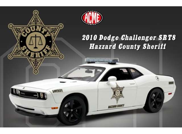 Pre-Order – 2010 Dodge Challenger SRT 8 *Hazzard County Sheriff*, white 1:18 Acme Diecast Model (acme1806035) – ETA. March 2027