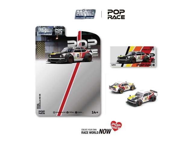 Pre-Order – Corolla KE25 Racing, various 1:64 Pop Race Limited Model (PRE034) – ETA. December 2026