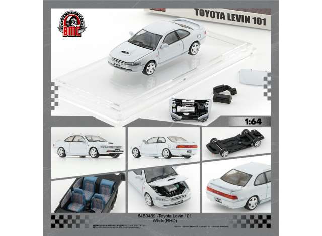 Pre-Order – Toyota Levin 101 (RHD), white 1:64 BM Creations Model (BM64B0489) – ETA. December 2026