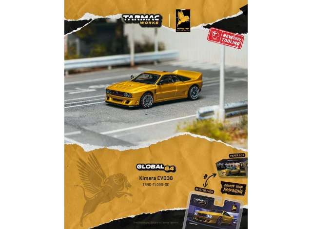 Pre-Order – 2026 Kimera EVO38, gold 1:64 Tarmac Model (TC-T64G-TL090-GD) – ETA. March 2027
