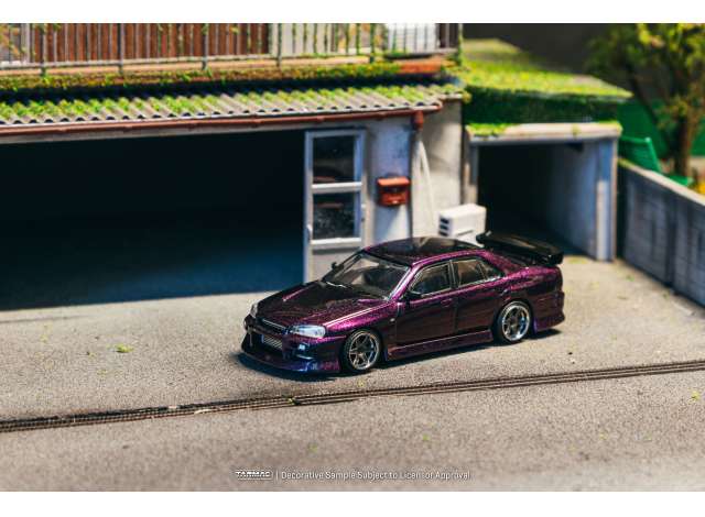 Pre-Order – 2025 Nissan Skyline GTR (ER34), uras midnight purple 1:64 Tarmac Model (TC-T64G-088-MP-BL) – ETA. March 2027