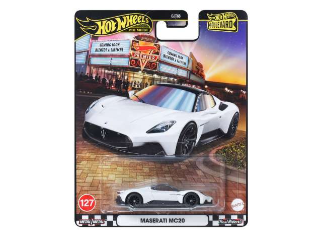 Pre-Order – Maserati MC20 *Boulevard series*, white 1:64 Hotwheels Model (HWMVJBL11) – ETA. December 2026