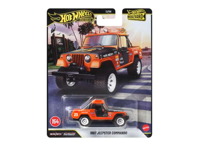 Pre-Order – 1967 Jeepster Commando *Boulevard series*, orange 1:64 Hotwheels Model (HWMVJHW29) – ETA. December 2026