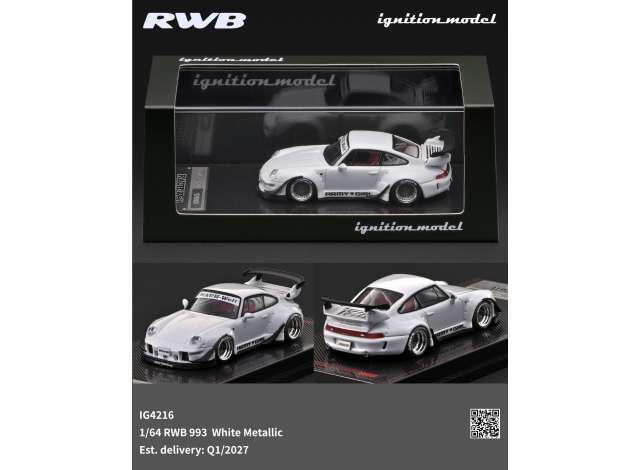 Pre-Order – RWB 993, white metallic 1:64 Ignition Model (IG4216) – ETA. June 2027