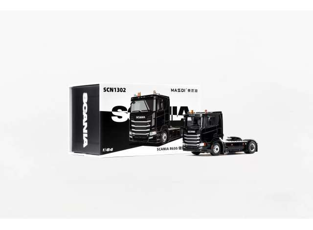 Pre-Order – Scania R650, black 1:64 Massdi Model (MAS-SCN1302) – ETA. January 2027