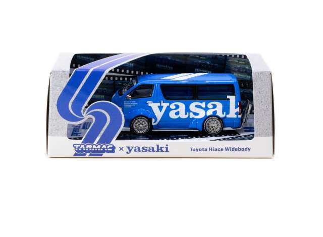 Pre-Order – Toyota Hiace Widebody Yasaki, blue/white 1:64 Tarmac Works Model (TC-T64-038-YAS) – ETA. December 2026