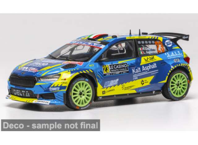 Pre-Order – 2026 Skoda Fabia Rally2 #23 R.Dapra/L.Guglielmetti Rallye Monte Carlo, blue/yellow 1:43 IXO Models Model (IXORAM1031) – ETA. February 2027