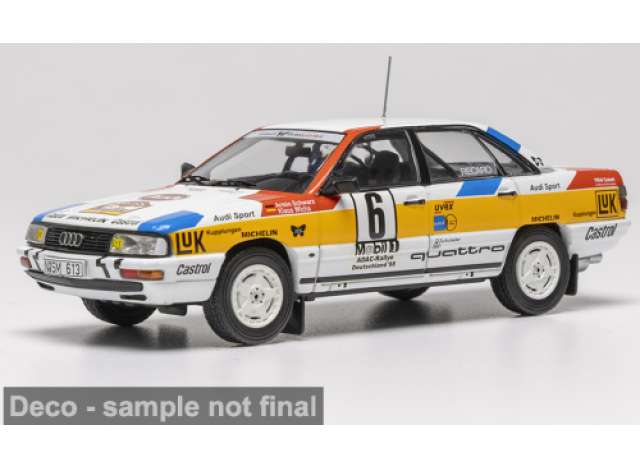 Pre-Order – 1988 Audi 200 quattro #6 A.Schwarz/K.Wicha Rallye Deutschland, various 1:43 IXO Models Model (IXORAC460) – ETA. February 2027