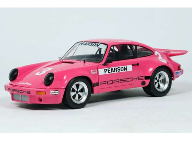 Pre-Order – 1974 Porsche 911 IROC #3 Pearson IROC Daytona, pink 1:18 Solido Model (SOLI1810706) – ETA. March 2027