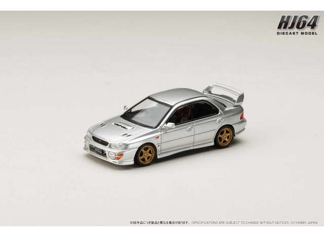 Pre-Order – 1999 Subaru Impreza WRXSTi Ver.VI (GC8G), arctic silver metallic 1:64 Hobby Japan Model (HJ646013AS) – ETA. March 2027