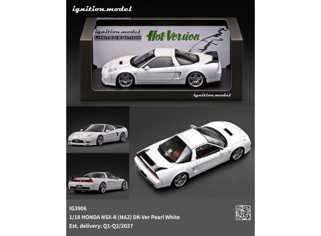 Pre-Order – Honda NSX-R (NA2) DK-Ver, pearl white 1:18 Ignition Model (IG3906) – ETA. June 2027