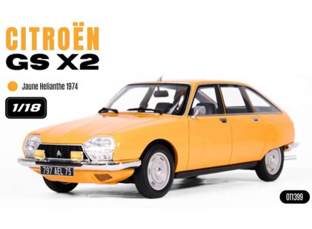 Pre-Order – 1974 Citroen GS X2 *Resin series*, Jaune Hélianthe 1:18 OttOmobile Miniatures Model (OT1399) – ETA. May 2027