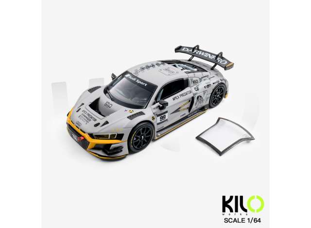 Pre-Order – Audi R8 LMS GT3 EVO II, grey 1:64 KILOWorks Model (KLW0036-25) – ETA. March 2027
