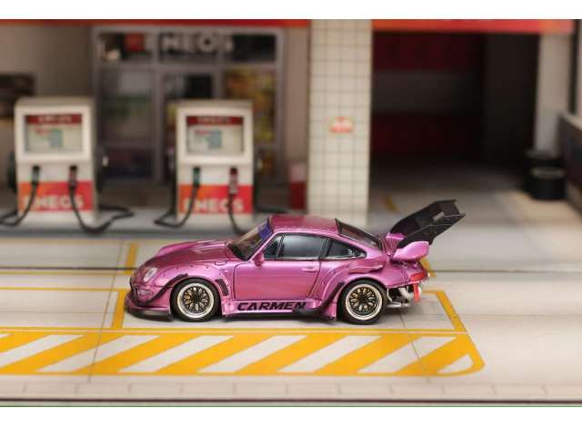 Pre-Order – 993 with high tail, metallic purple 1:64 Street Weapon Model (STW306) – ETA. April 2027