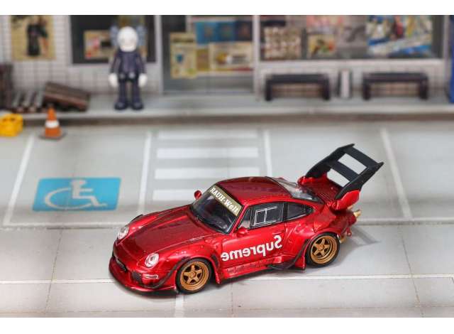 Pre-Order – 993 *Supreme* high tail, red 1:64 Street Weapon Model (STW316) – ETA. April 2027