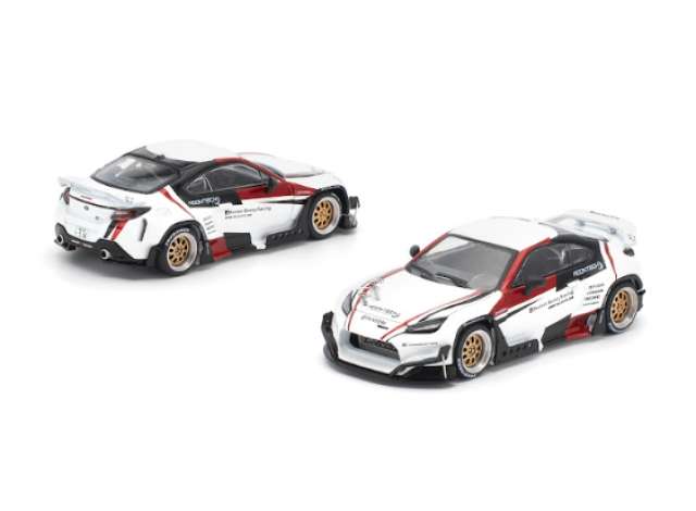 Pre-Order – Pandem GR86 *Moontech*, white/red 1:64 Pop Race Model (PR640338) – ETA. June 2027
