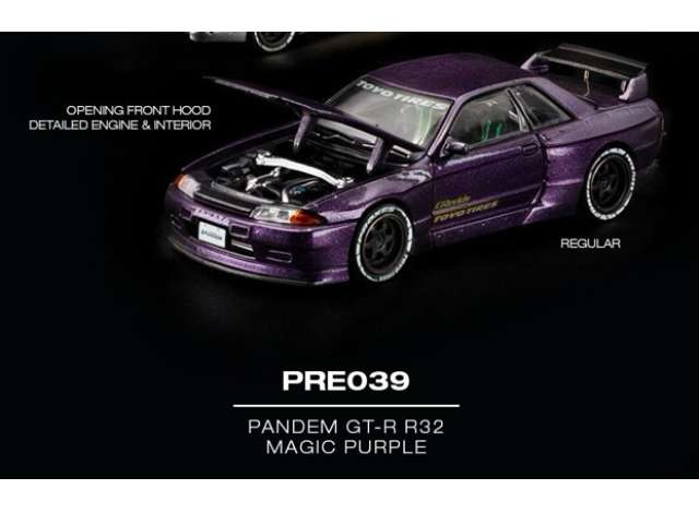 Pre-Order – Pandem GT-R R32, magic purple 1:64 Pop Race Model (PRE039) – ETA. April 2027