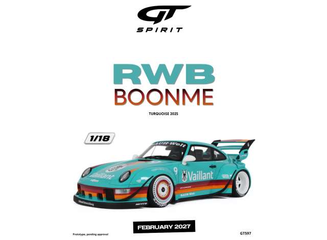 Pre-Order – 2025 RWB Boonme *Resin serie*, turquoise 1:18 GT Spirit Model (GT597) – ETA. May 2027