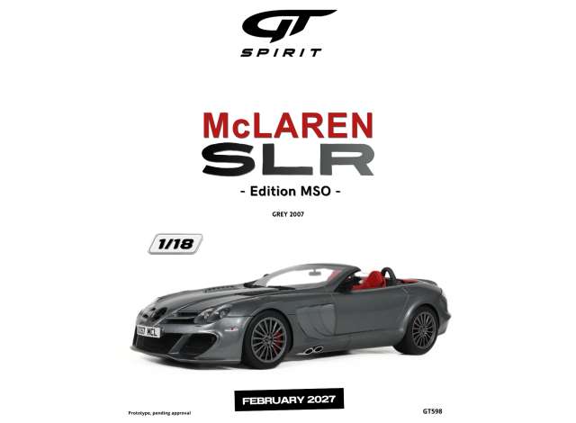 Pre-Order – 2007 McLaren SLR Edition *Resin serie*, MSO grey 1:18 GT Spirit Model (GT598) – ETA. May 2027