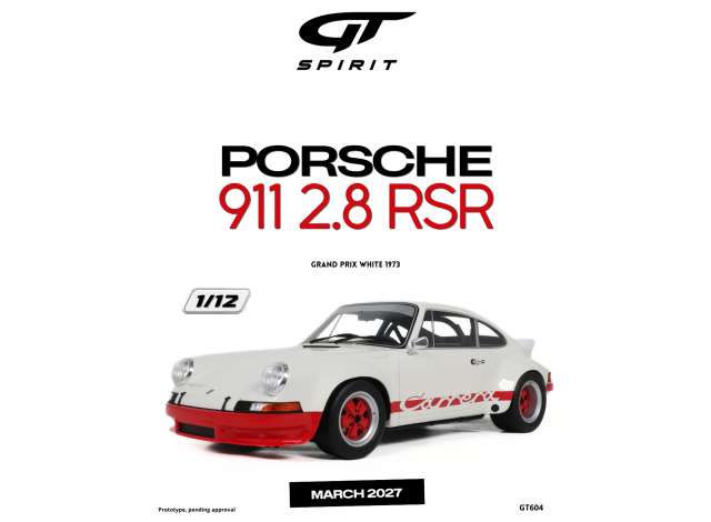 Pre-Order – 1973 Porsche 911 2.8 RSR *Resin*, grand prix white 1:12 GT Spirit Model (GT604) – ETA. June 2027