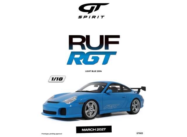 Pre-Order – 2004 RUF RGT *Resin serie*, light blue 1:18 GT Spirit Model (GT603) – ETA. June 2027