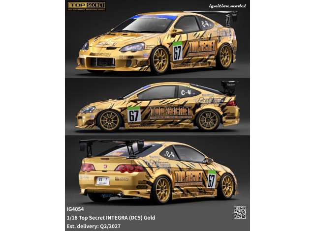 Pre-Order – Top Secret Integra (DC5), gold 1:18 Ignition Model (IG4054) – ETA. September 2027