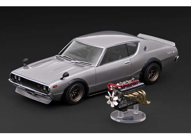 Pre-Order – Nissan Skyline 2000 GT-R (KPGC110) with Engine, silver 1:18 Ignition Model (IG4254) – ETA. September 2027