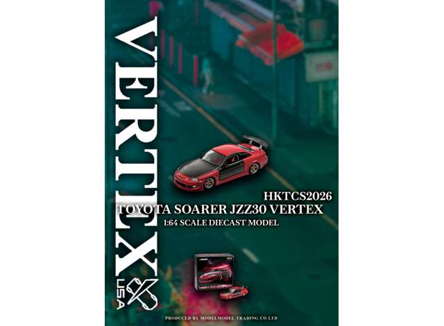 Pre-Order – Toyota Soarer JZZ30 VERTEX, red/black 1:64 Liomio Model (LI64-TSV-HKTCS) – ETA. March 2027