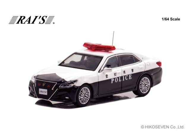 Pre-Order – Toyota Crown Athlete (GRS214) Traffic Police Car (453) Aichi , white/black 1:64 Rai's Model (H7640044) – ETA. April 2027