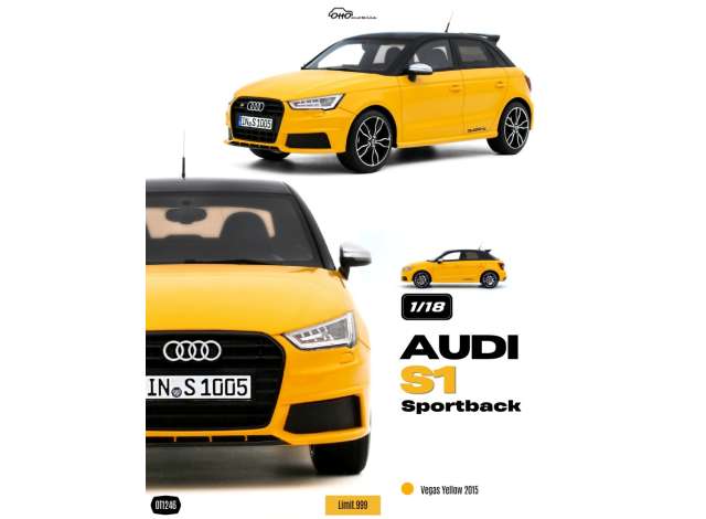2015 Audi S1 Sportback *Resin series*, Vegas yellow 1:18 OttOmobile Miniatures Model (OT1246) – ETA. May/June 2027